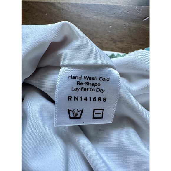 SweetHoney Morgan Skirted One Piece Swimsuit Creamy Floral Pink Green Gingham 5 - Picture 6 of 9